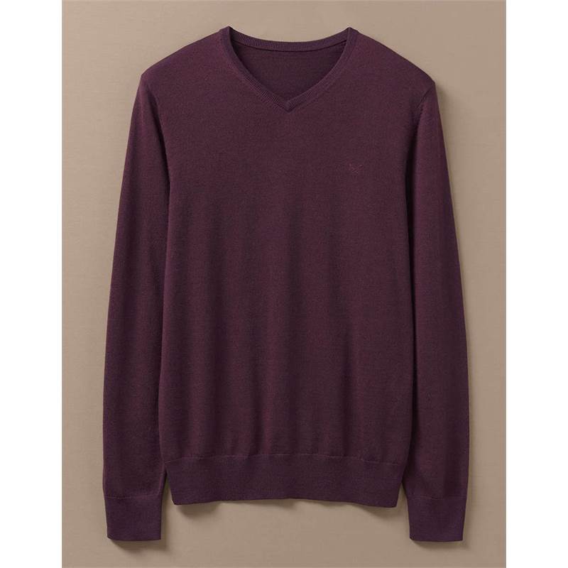 Crew Clothing Mens Merino V Neck Jumper-5